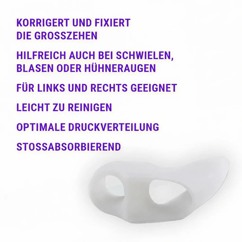 Weicher FußGut Hallux Zehenspreizer mit Duo-Ring gegen Reibung, Druckstellen und Hautirritationen