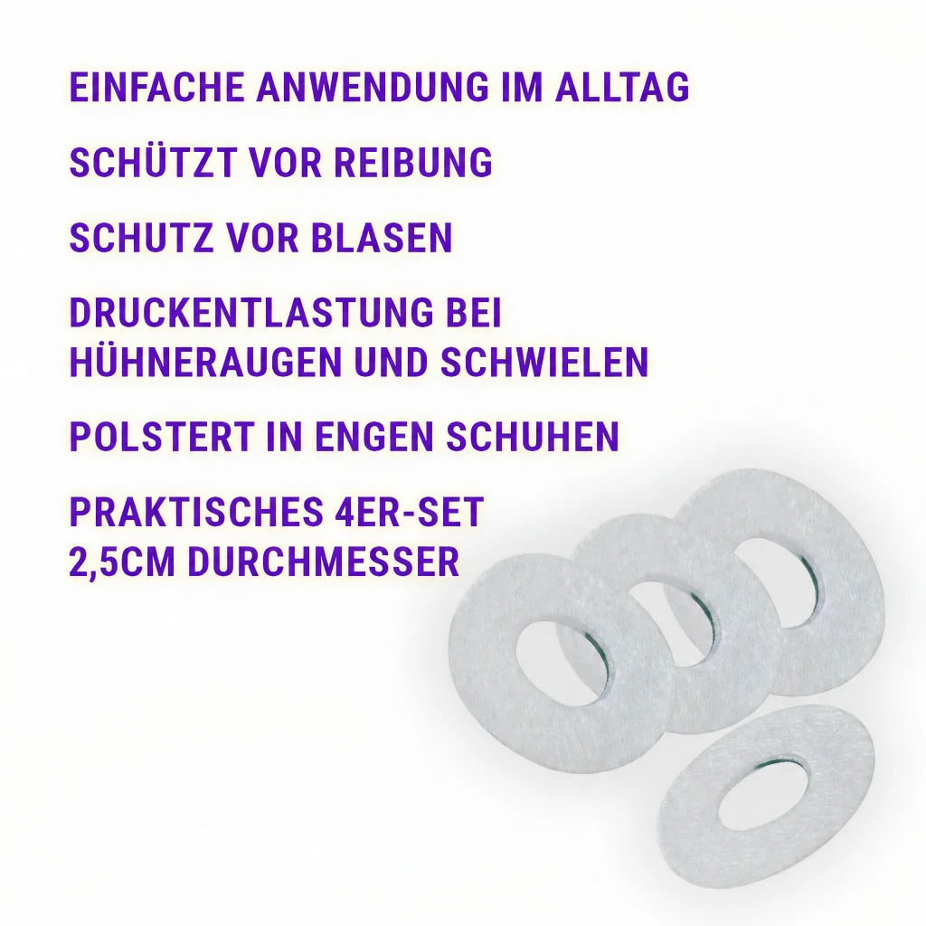 FußGut selbstklebender Gelring zur Druckentlastung bei Hühneraugen, Blasen und Reibung