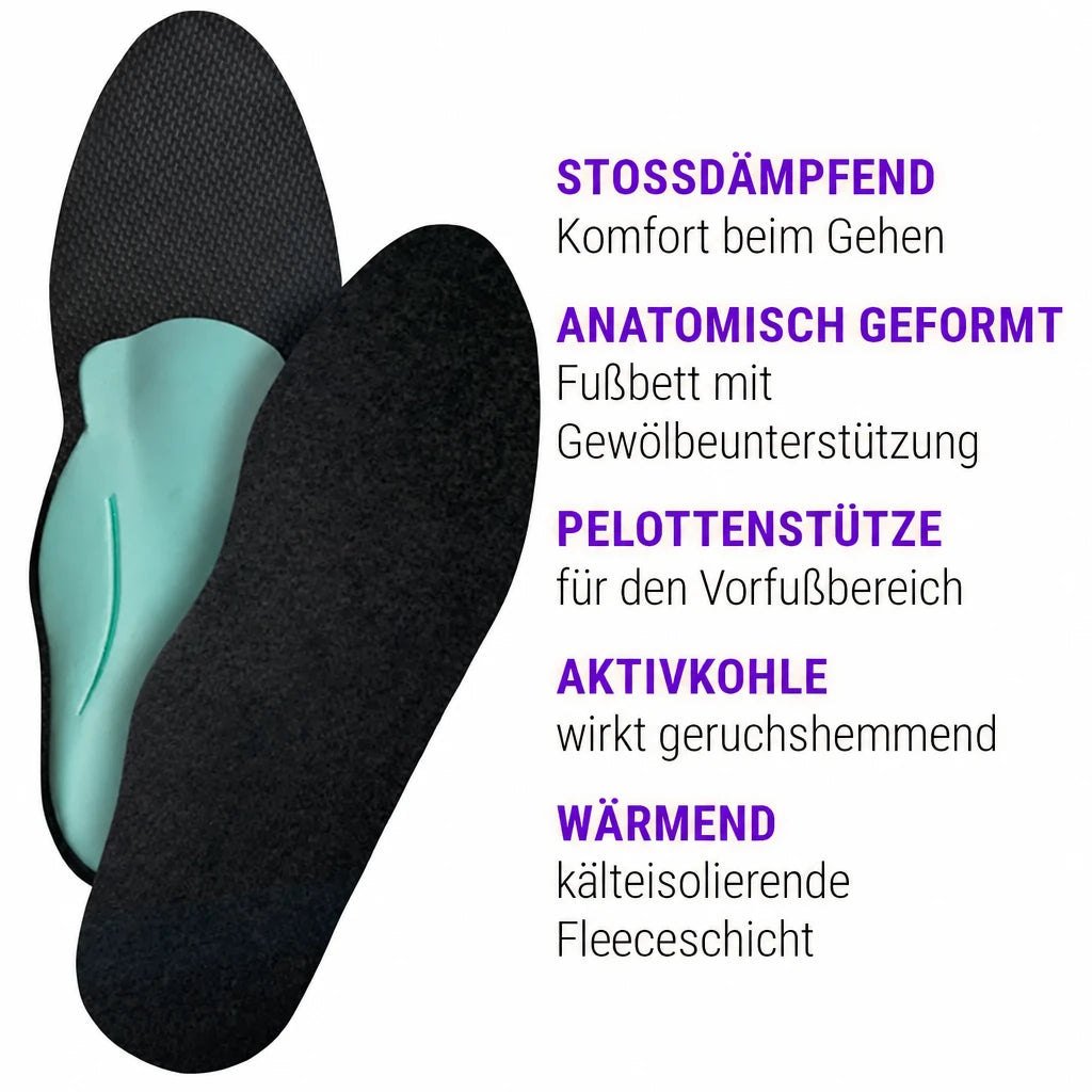 FußGut Dämpfungs Einlagen – stoßdämpfend, anatomisch geformt und geruchshemmend für mehr Komfort