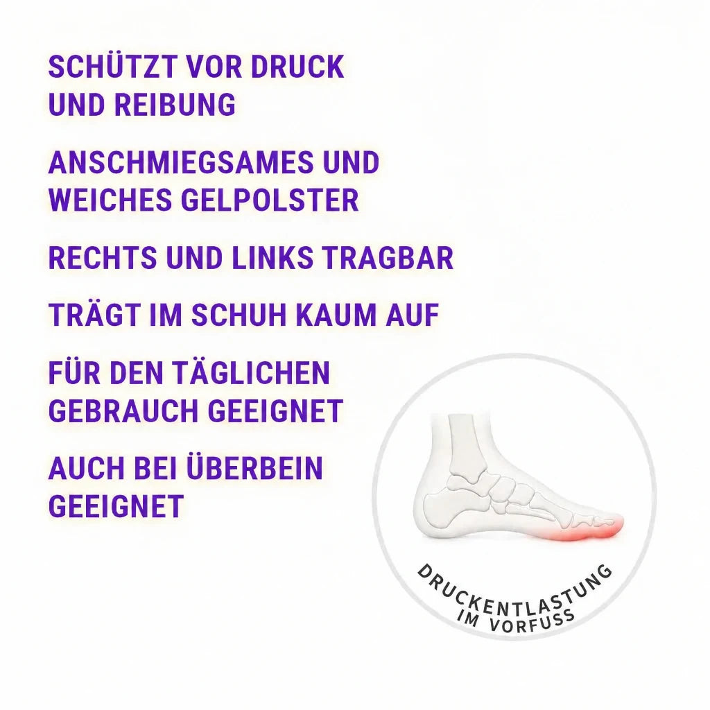 Weiche FußGut Hallux Bandage mit Gelpolster zum Schutz vor Druck und Reibung im Schuh