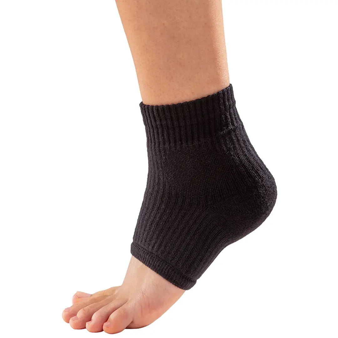 FußGut Knöchelstrümpfe in Schwarz. Ideal für Stabilität, Schutz und angenehmen Tragekomfort bei empfindlichen Gelenken.