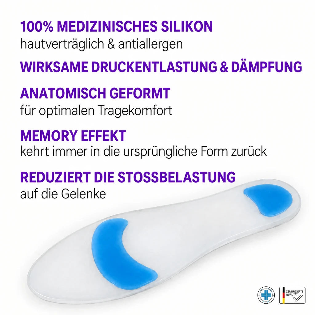 Komforteinlage aus medizinischem Silikon – anatomisch geformt, stoßdämpfend und Made in Germany