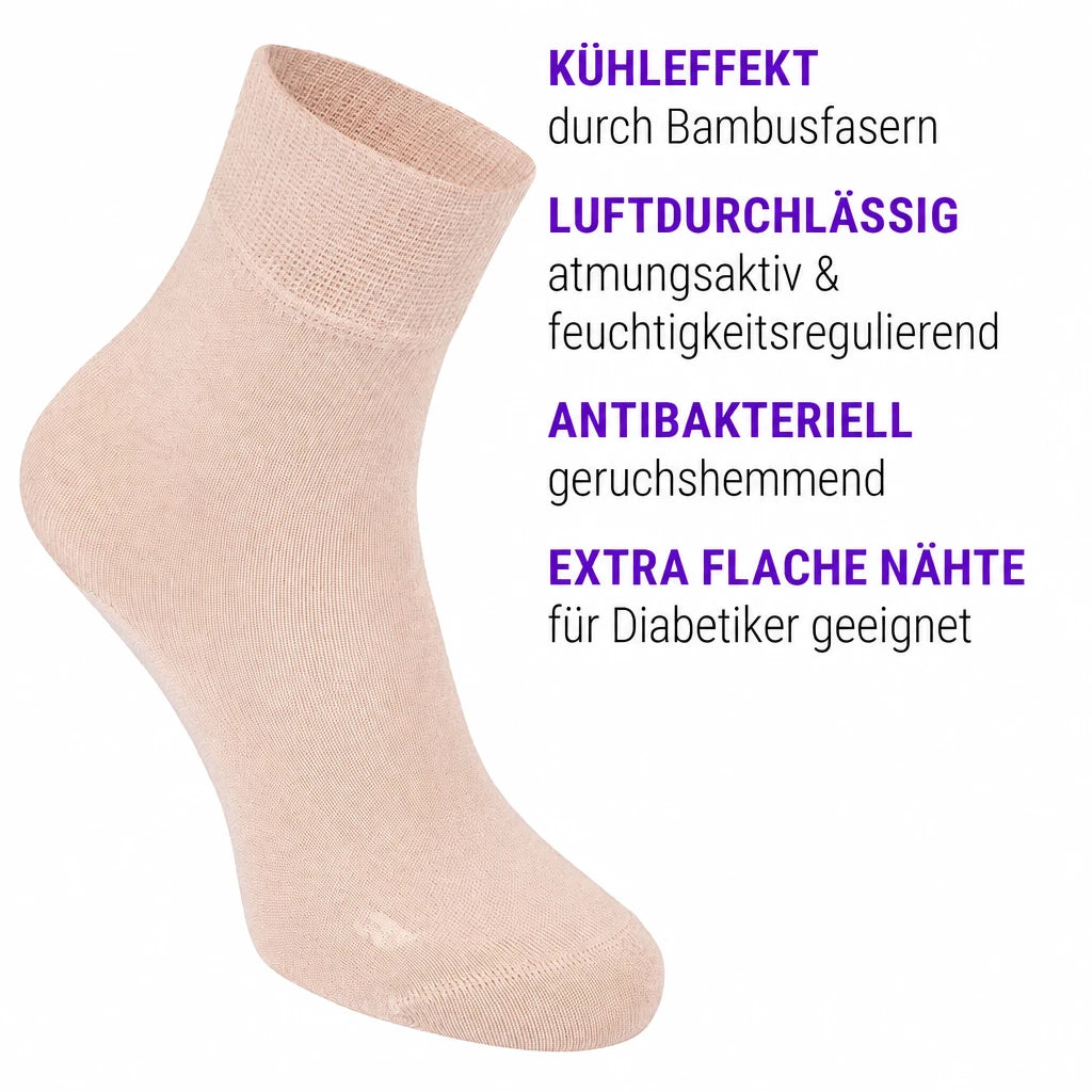 FußGut Sensitiv Coollight Socken mit Bambusfasern – atmungsaktiv, kühlend und besonders angenehm für empfindliche Füße