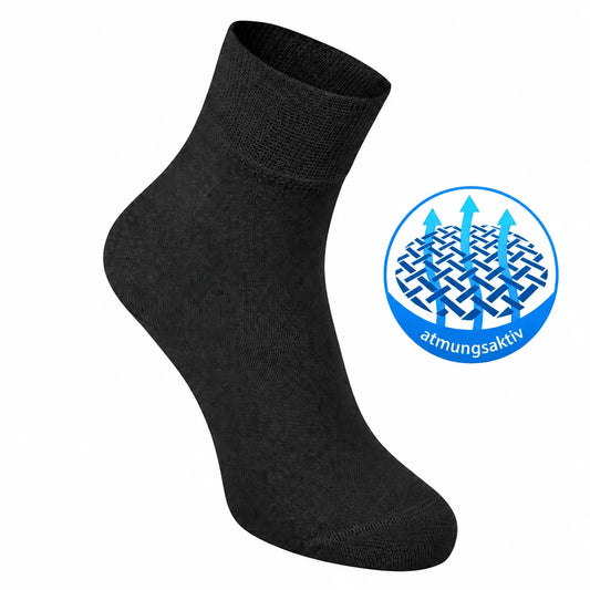 Schwarze Sensitiv Coollight Socken – atmungsaktiv, feuchtigkeitsregulierend und OEKO-TEX® geprüft