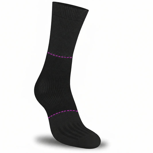 Schwarze FußGut Komfort-Socke mit leichter Sprunggelenk Unterstützung und weichem Komfortbund Made in Europe
