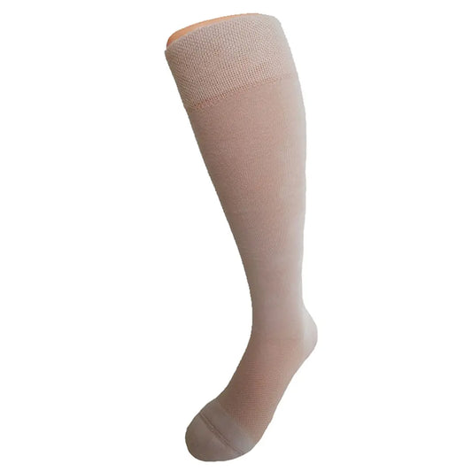 FußGut Sensitiv Kniestrümpfe in Beige, vollständige Ansicht mit sanfter Kompression und hohem Tragekomfort.